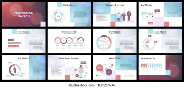 Business presentation templates. Vector infographic elements for company presentation slides, corporate annual report, marketing flyers, leaflets and brochures, banners and web design.