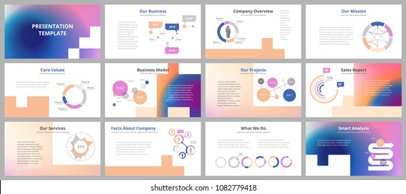 Business presentation templates. Vector infographic elements for company presentation slides, corporate annual report, marketing flyers, leaflets and brochures, banners and web design.