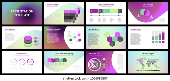 Business presentation templates. Vector infographic elements for company presentation slides, corporate annual report, marketing flyers, leaflets and brochures, banners and web design.