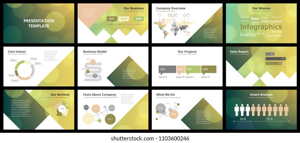 Business presentation templates. Vector infographic elements for company presentation slides, corporate annual report, marketing flyers, leaflets and brochures, banners and web design.