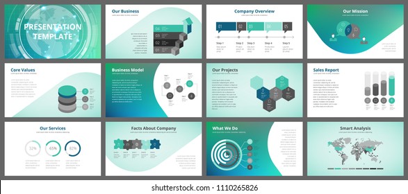 Vorlagen für Geschäftspräsentationen. Vektorgrafik-Elemente für Präsentationsfolien, Geschäftsbericht, Marketingflyer, Prospekte und Broschüren, Banner und Webdesign.
