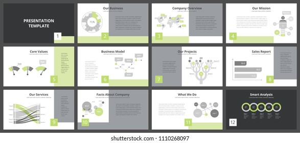 Business presentation templates. Vector infographic elements for company presentation slides, corporate annual report, marketing flyers, leaflets and brochures, banners and web design.