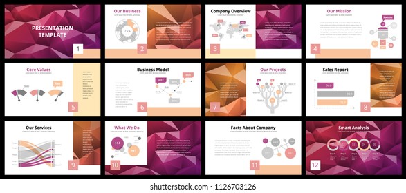 Business presentation templates. Vector infographic elements for company presentation slides, corporate annual report, marketing flyers, leaflets and brochures, banners and web design.