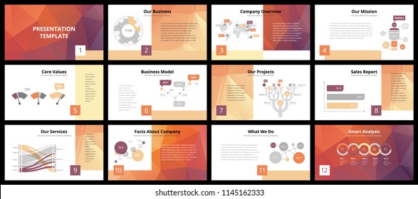 Business presentation templates. Vector infographic elements for company presentation slides, corporate annual report, marketing flyers, leaflets and brochures, banners and web design.