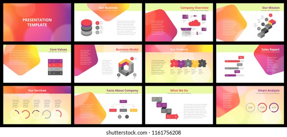 Business presentation templates. Vector infographic elements for company presentation slides, corporate annual report, marketing flyers, leaflets and brochures, banners and web design.