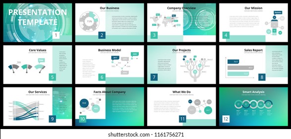 Business presentation templates. Vector infographic elements for company presentation slides, corporate annual report, marketing flyers, leaflets and brochures, banners and web design.