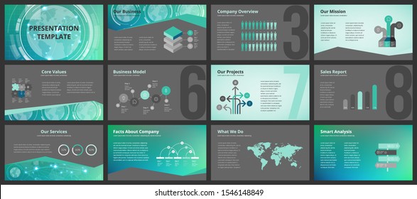 Business presentation templates. Vector infographic elements for company presentation slides, corporate annual report, marketing flyers, leaflets and brochures, banners and web design.