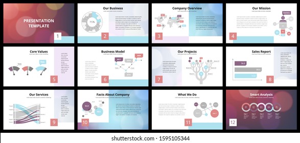 Business presentation templates. Vector infographic elements for company presentation slides, corporate annual report, marketing flyers, leaflets and brochures, banners and web design.
