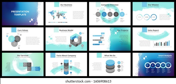 Business presentation templates. Vector infographic elements for company presentation slides, corporate annual report, marketing flyers, leaflets and brochures, banners and web design.