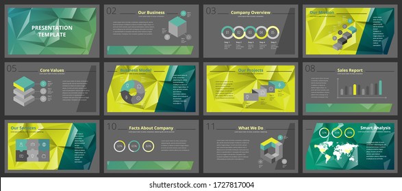 Business presentation templates. Vector infographic elements for company presentation slides, corporate annual report, marketing flyers, leaflets and brochures, banners and web design.