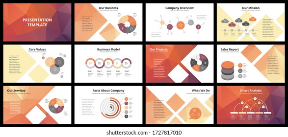 Business presentation templates. Vector infographic elements for company presentation slides, corporate annual report, marketing flyers, leaflets and brochures, banners and web design.