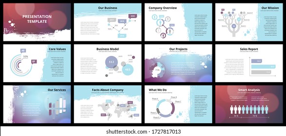 Business Presentation Templates. Vector Infographic Elements For Company Presentation Slides, Corporate Annual Report, Marketing Flyers, Leaflets And Brochures, Banners And Web Design.