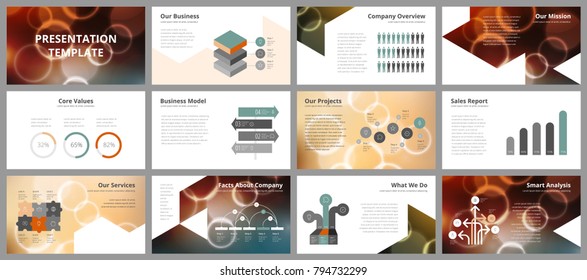 Business presentation templates. Vector infographic elements for company presentation slides, corporate annual report, marketing flyers, leaflets and brochures, banners and web design.