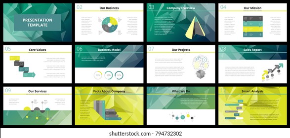 Business presentation templates. Vector infographic elements for company presentation slides, corporate annual report, marketing flyers, leaflets and brochures, banners and web design.