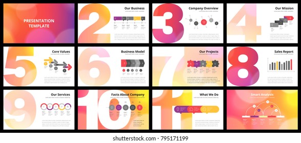 Business presentation templates. Vector infographic elements for company presentation slides, corporate annual report, marketing flyers, leaflets and brochures, banners and web design.