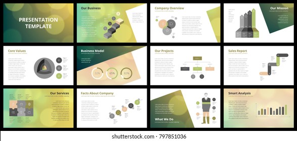 Vorlagen für Geschäftspräsentationen. Vektorgrafik-Elemente für Präsentationsfolien, Geschäftsbericht, Marketingflyer, Prospekte und Broschüren, Banner und Webdesign.