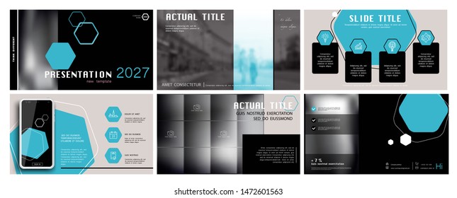 Business presentation template.Vector set, elements of infographics, gray background. Flyer, postcard, corporate report, marketing  advertising banner. Slideshows, brochure, leaflets, an annual report