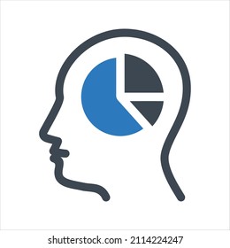 Business presentation thinking icon. Vector and glyph