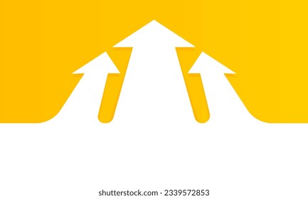 Presentación comercial con tres flechas de plantilla. Crecimiento empresarial. Ilustración vectorial.