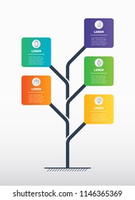 Business presentation or timeline concept with 5 options. Web Template of info chart or diagram. Vector infographic of technology or education process with 5 steps.