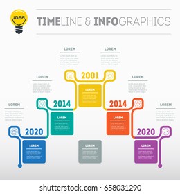 Business presentation or timeline concept with 5 options. Web Template of a info chart or diagram. Infographic of technology or education process. Part of the report with logo or label and icons set