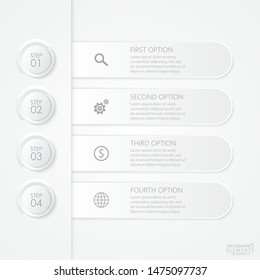 Business Presentation. Timeline infographic element template with 4 options, steps or processes. Vector illustration EPS10.