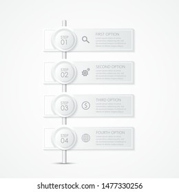 Business Presentation. Timeline infographic element template with 4 options, steps or processes. Vector illustration EPS10.