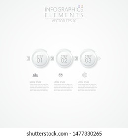Business Presentation. Timeline infographic element template with 3 options, steps or processes. Vector illustration EPS10.
