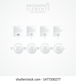 Business Presentation. Timeline infographic element template with 4 options, steps or processes. Vector illustration EPS10.