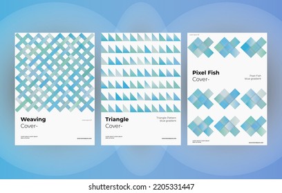 Business presentation vector A4 vertical orientation front page mock up set. Corporate report cover abstract geometric illustration design layout bundle. Company identity brochure template collection.
