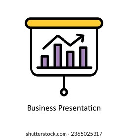 Business Presentation vector Fill outline icon illustration. EPS 10 File.