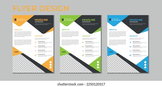 Business presentation vector flyer template, modern cover layout, annual report, brochure, poster, flyer in A4 with colorful geometric shapes, gradient color with mockup light background