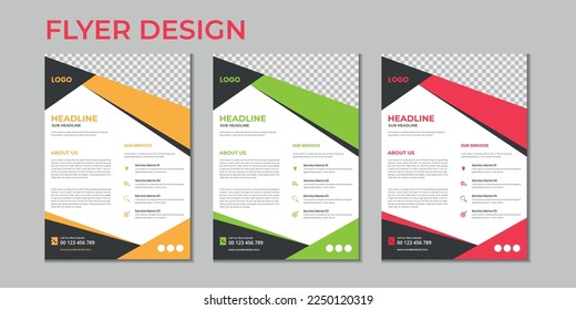 Vorlage für Geschäftspräsentationen, Vektorflyer, modernes Cover-Layout, Geschäftsbericht, Broschüre, Plakat, Flyer in A4 mit bunten geometrischen Formen, Farbverlauf-Farbe mit Muster auf hellem Hintergrund