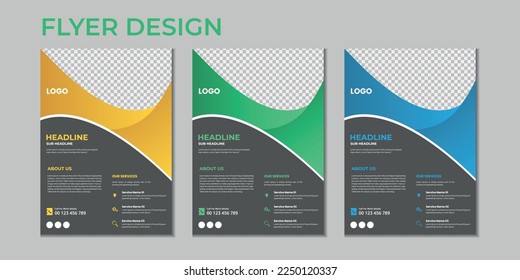 Plantilla de volante vectorial de presentación de negocios, diseño de portada moderna, informe anual, folleto, afiche, volante en A4 con formas geométricas de color, color de gradiente con fondo de luz de simulación