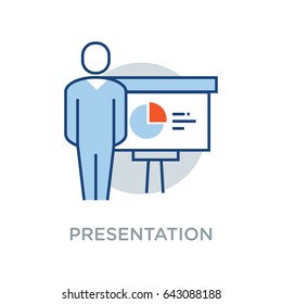 Business Presentation Vector Icon Flat Style 