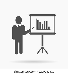 Business Presentation vector Icon Illustration.