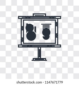 Business presentation vector icon isolated on transparent background, Business presentation logo concept