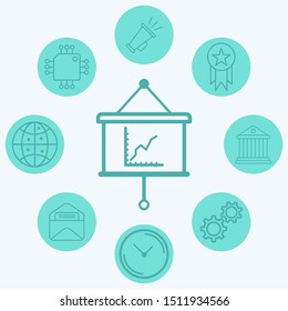 Business presentation vector icon sign symbol