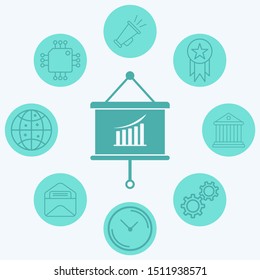 Business presentation vector icon sign symbol
