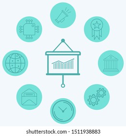 Business presentation vector icon sign symbol