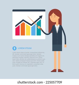 Business presentation. Vector illustration, flat style 