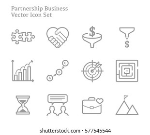 Business Presentation Vector Line Icon Set