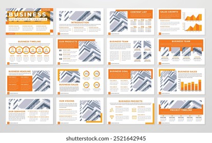 business presentation vector template with minimalist and modern style