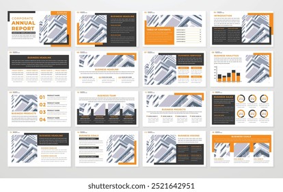 business presentation vector template with minimalist and modern style