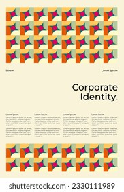 Business Presentation Vector vertical Orientation Front Page Mock up Set. Corporate Report Cover Abstract Geometric Illustration Design Layout. Company Identity Brochure Template Collection.