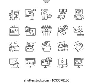 Business Presentation Well-crafted Pixel Perfect Vector Thin Line Icons 30 2x Grid for Web Graphics and Apps. Simple Minimal Pictogram