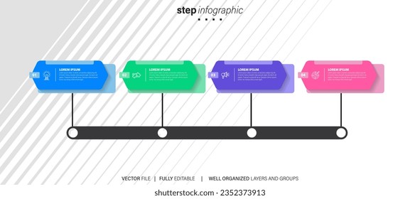 Business presentation with white arrows on white background template. Vector illustration.
