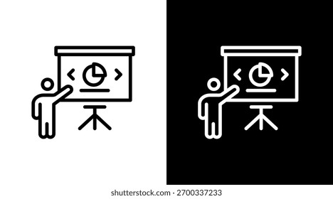 Business Presentation White Icon Set Design