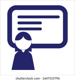 Business Presentation woman Icon. Vector. 