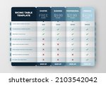 	
Business Price chart template, Web banner checklist design template. price list Comparison table design.
